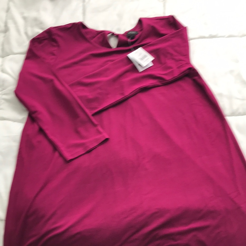 J Jill raspberry a line dress. NWT. 95% rayon 5% spandex.